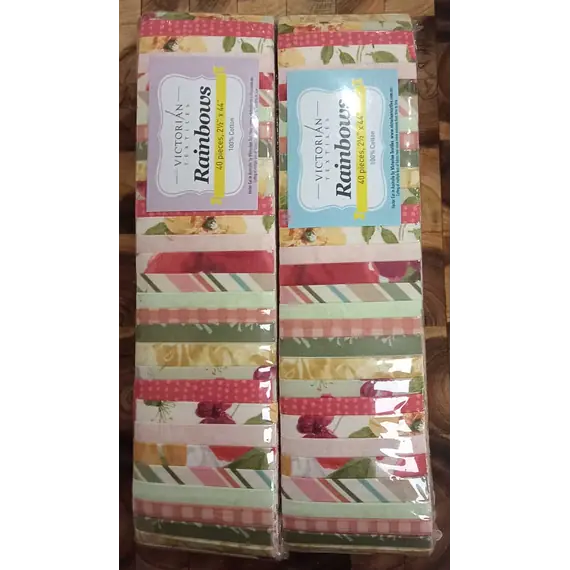 2 x Restful Floral Rainbows aka Jelly Roll Plus Free Buddies Star Quilt Pattern