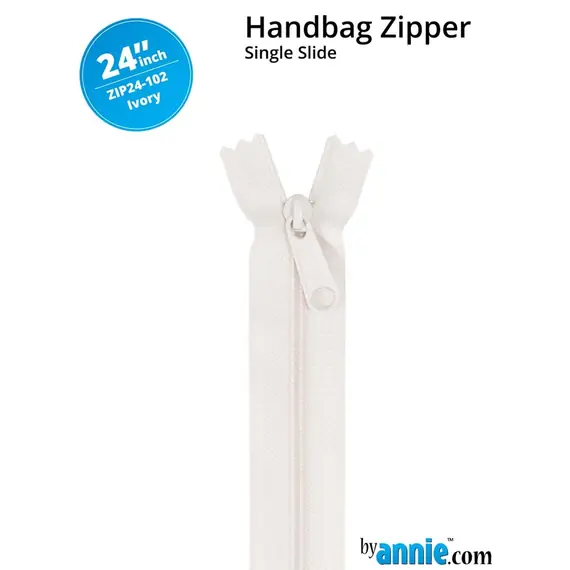 By Annie 24Inch Handbag Zipper Ivory - See Video