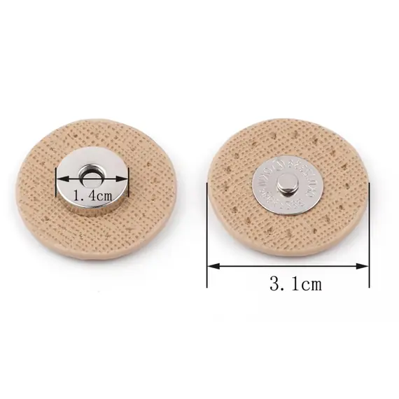 Genuine Leather Round Magnetic Clasps x 1 Set
