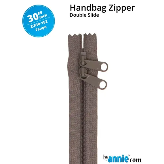 By Annie 30 Inch Handbag Zipper Taupe - See Video