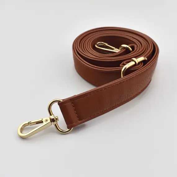 Leather Bag Handle Flat Simple Adjustable Strap 60 to 120 cms 4 Colours available - Tan