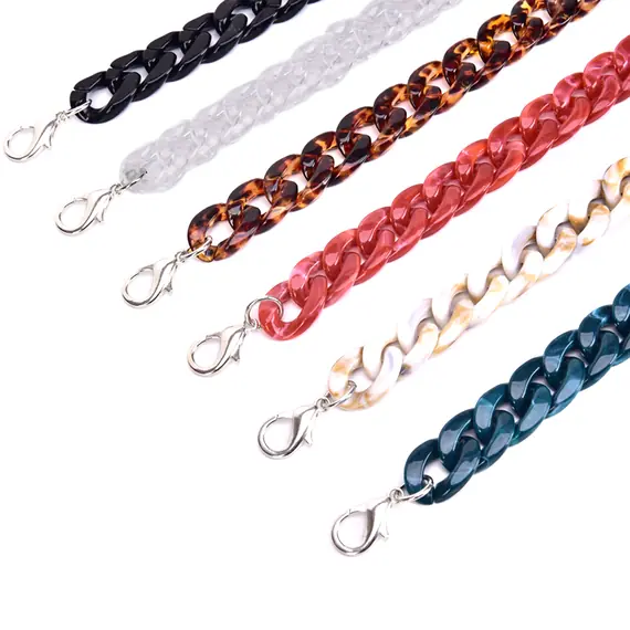 Flat Chain Acrylic Bag Handles 60cms 6 Colours Available