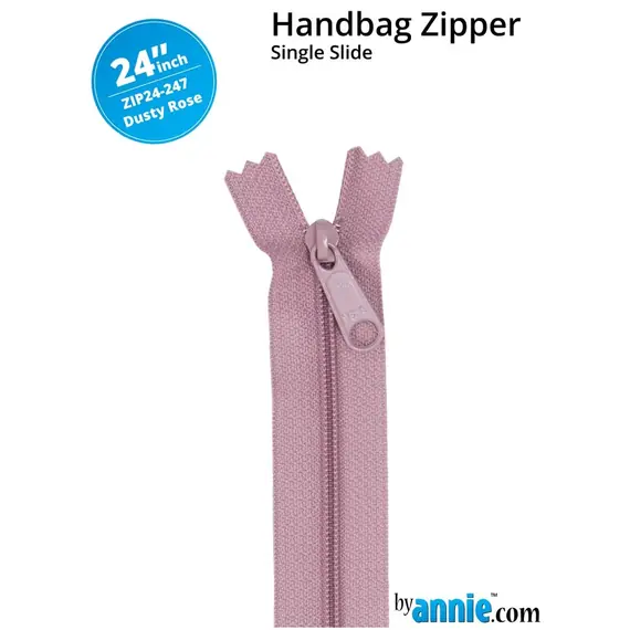 By Annie 24 Inch Handbag Zipper Dusty Rose - See Video