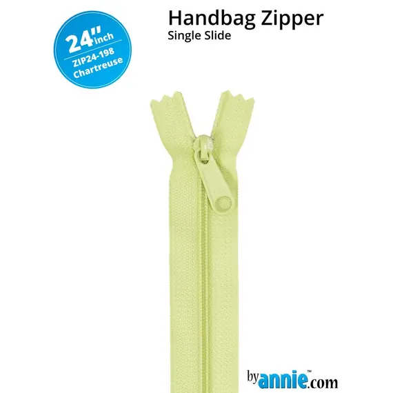 By Annie 24 Inch Handbag Zipper Chartreuse - See Video