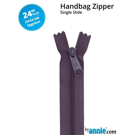 By Annie 24 Inch Handbag Zipper Eggplant - See Video