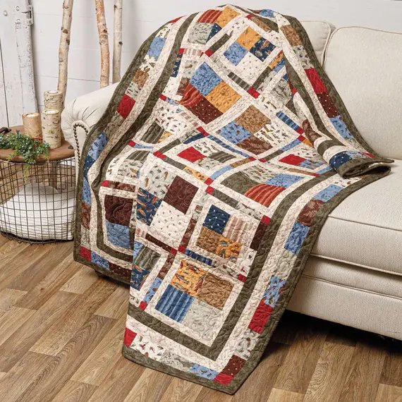 Time Saving Charm Quilts Pattern Book by Various Designers - Fish Tale Throw Quilt