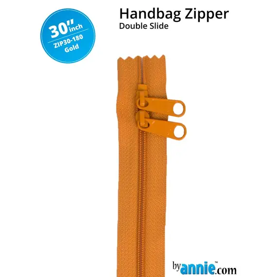 By Annie 30 Inch Handbag Zipper Gold- See Video