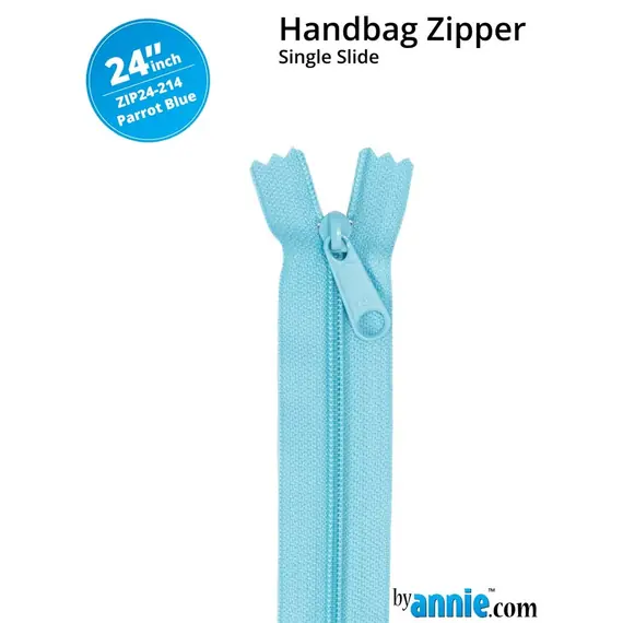 By Annie 24 Inch Handbag Zipper Parrot Blue - See Video