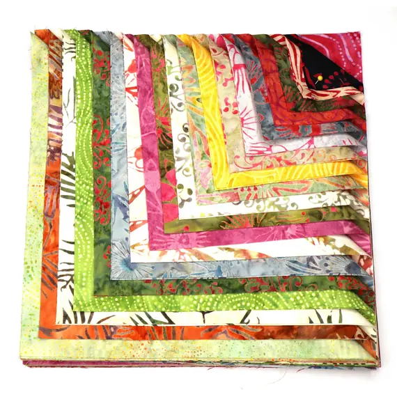 Native Gems 40 x 10" Fabric Squares AKA Layer Cake 
by Batiks Australia Image depicting the different fabric designs included