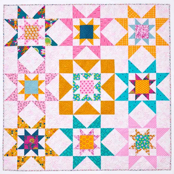 Galaxy Twist Quilt Pattern by Tied With A Ribbon - Completed Quilt