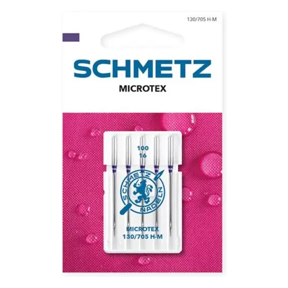 Schmetz 100/16 Microtex Sewing Machine Needle - 5 needle packet - Needles Sized 100/16 are for medium to heavy weight fabrics like denims, corduroy, canvas, duck, suiting and Leather