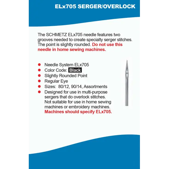 Schmetz Overlocker/Serger Needle Guide
