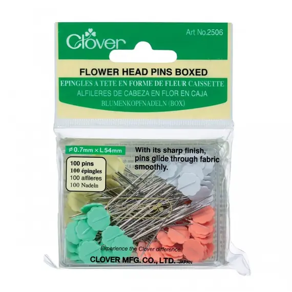​Flower Head Pins x 100 #2506 by Clover - SEE VIDEO - Pins Shown in Clover Packaging