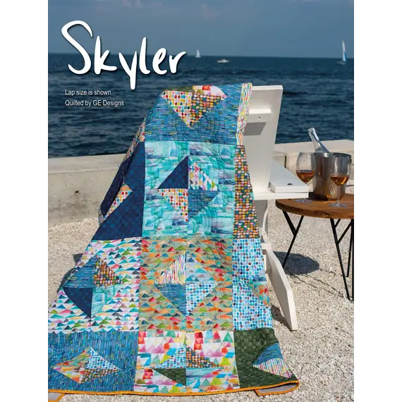 Stripology Quickies Book by GE Designs Gudrun Erla - Skyler Quilt Completed