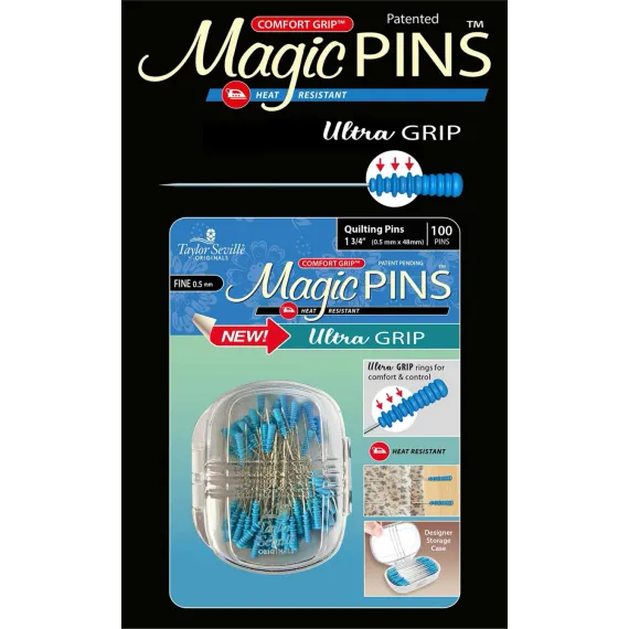 Quilting Magic Pins Fine (100) Ultra Grip by Taylor Seville