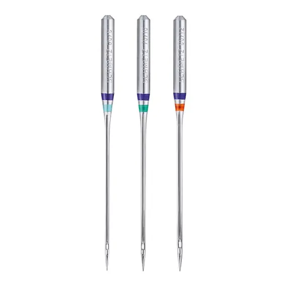 Image of the 3 Needles included with the Schmetz Mixed Sizes Microtex Sewing Machine Needle