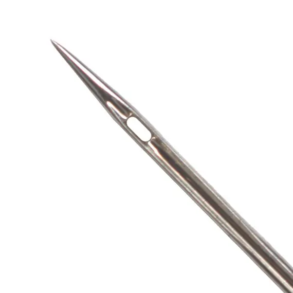 Schmetz Microtex Sewing Machine Needle - image of needle point and eye