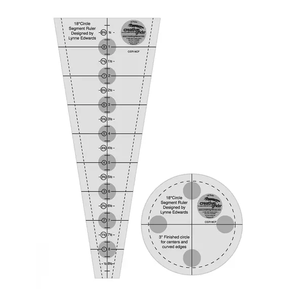 Creative Grids Quilt Ruler 18 Degree Dresden Plate CGR18CF