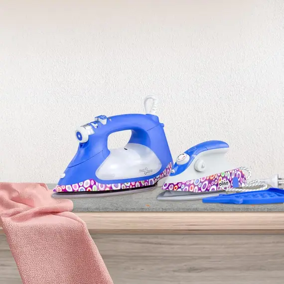 Oliso M3Pro Project Iron - Image of Mini Iron and the Full Size Oliso Pro by Kaffe Fassett