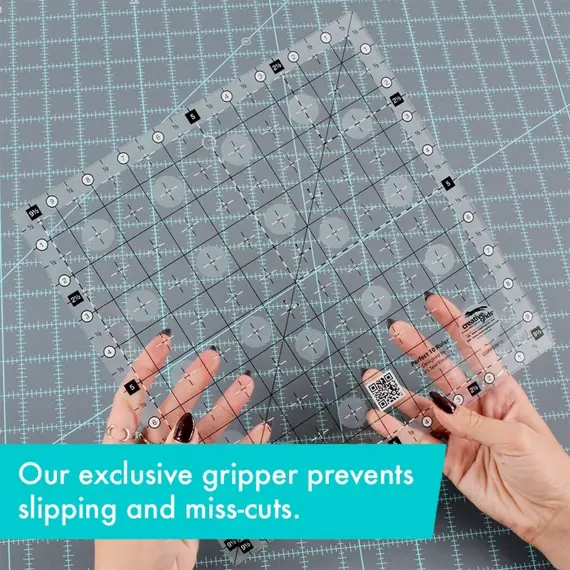 Creative Grids Perfect 10 Ruler CGRPERF10  - Image depicting the exclusive non slip grids on the ruler