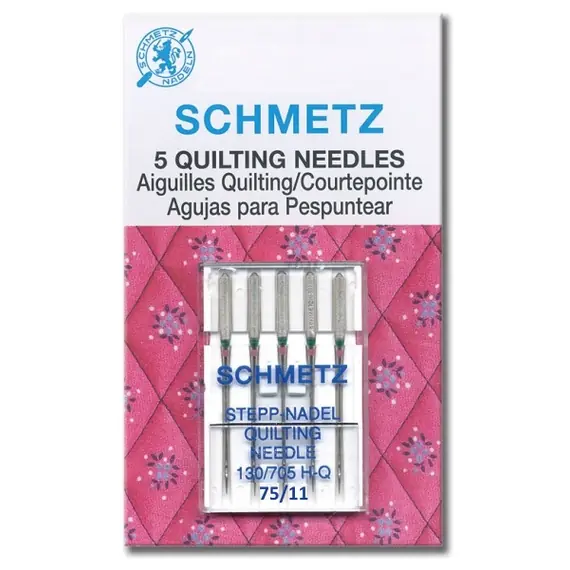 Schmetz 75/11 QUILTING Sewing Machine Needle - Packet of 5 Needles - Needles Sized 75/11 are for Light Weight fabric like cotton voille, silk, synthetics, spandex and lycra