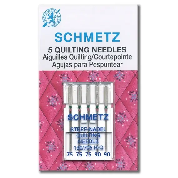 Schmetz Mixed Sizes QUILTING Machine Needle - 5 pack that Includes 3 x size 75/11 and 2 x size 90/14