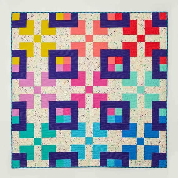Big Blocks Quilt Pattern by Tied With A Ribbon - Image of Completed Quilt
