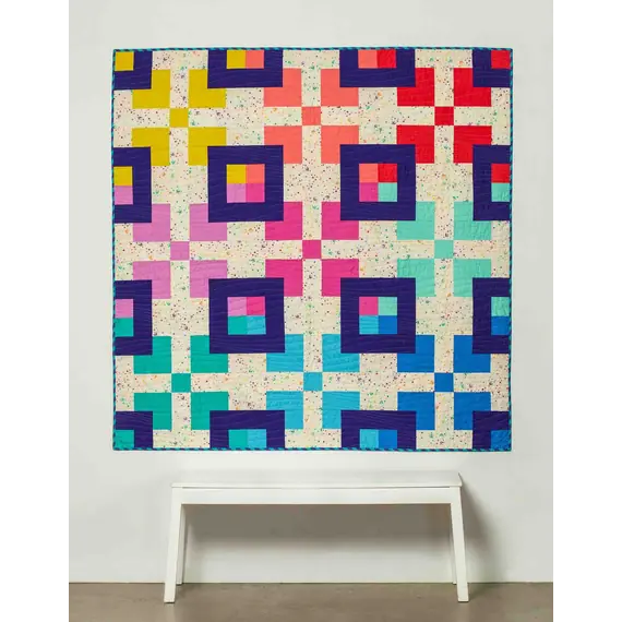 Big Blocks Quilt Pattern by Tied With A Ribbon - Image of Completed Quilt