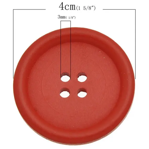 Orange Painted 40 mm x 3 Buttons