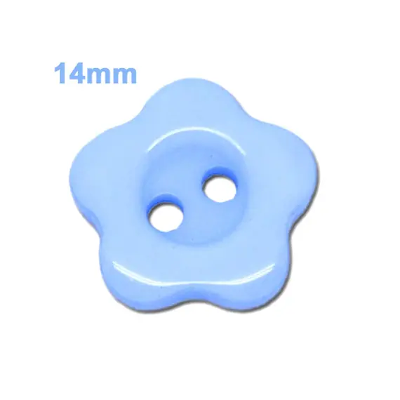 Blue Flower Shaped Plastic Button
