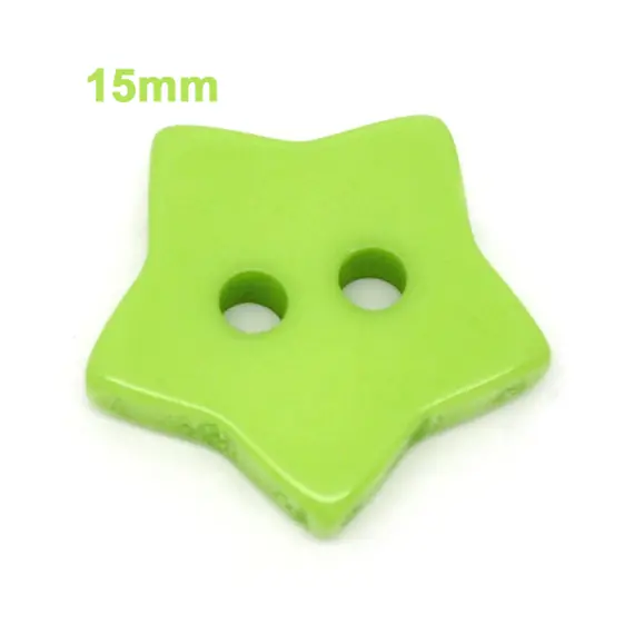 Lime Green Star Shaped Plastic Button