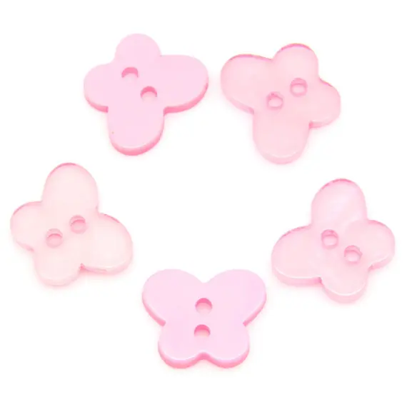 Pale Pink Butterfly Shaped Plastic Button