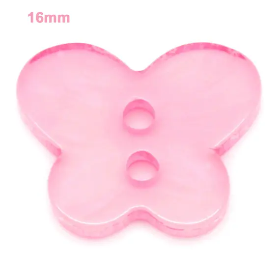 Pale Pink Butterfly Shaped Plastic Button