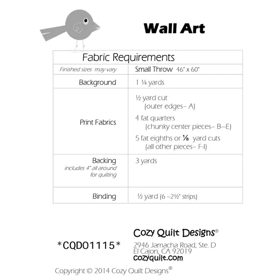 Wall Art Pattern by Cozy Quilt Designs
