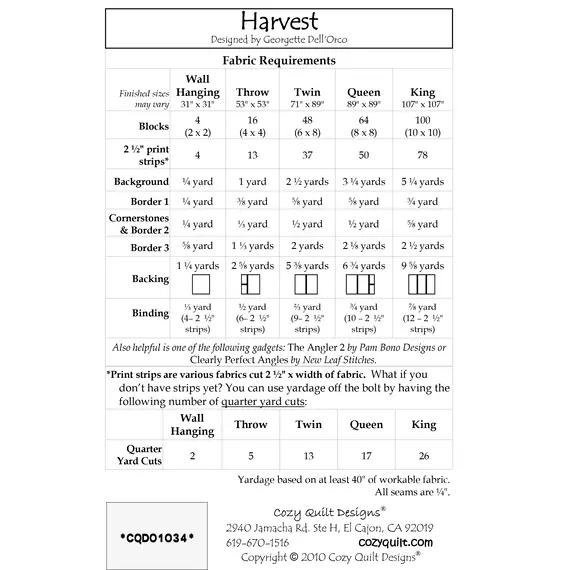 Harvest Pattern by Cozy Quilt Designs
