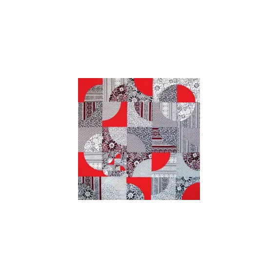 Drunkards Path Pre Cut Kit - Red Black and White