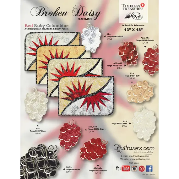 Broken Daisy Placemats Pattern Judy Niemeyer