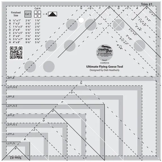 Creative Grids Ultimate Flying Geese Template and Quilt Ruler SEE VIDEO