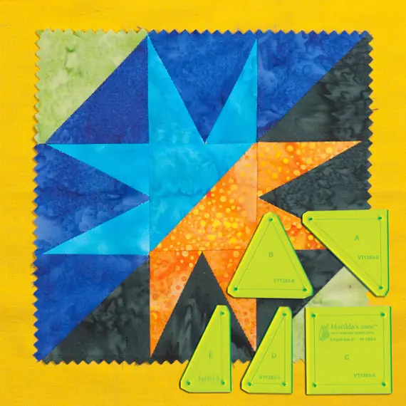9 Patch Star 9 Inch Patchwork Template - Matilda's Own