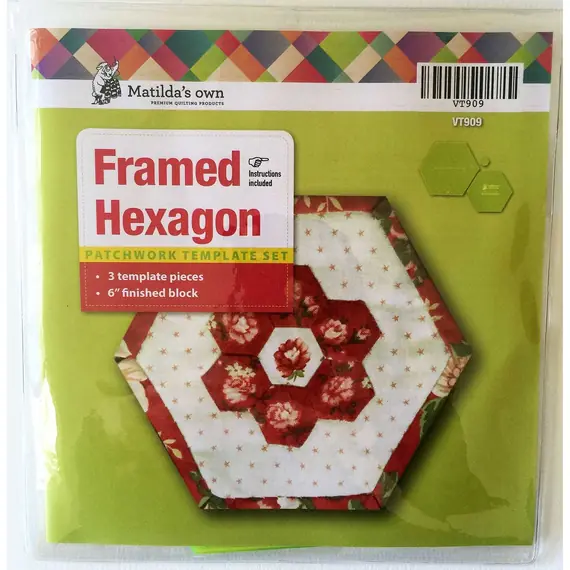 Framed Hexagon Patchwork Template Matilda's Own