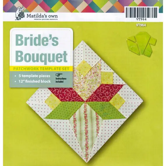 Brides Bouquet Patchwork Template - Matilda's Own