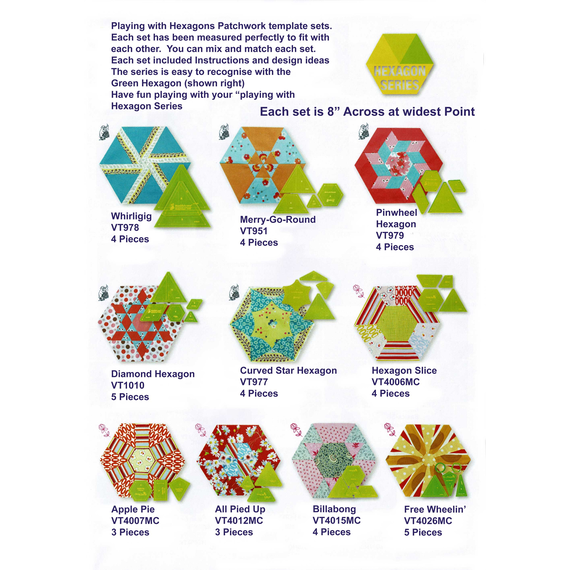 Diamond Hexagon Patchwork Template - Meredithe Clark