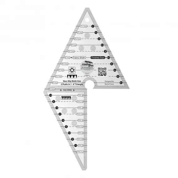Creative Grids 2 Peaks in 1 Multi-Size Triangle Ruler