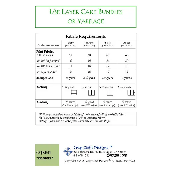 Baby Cakes Pattern by Cozy Quilt Designs
