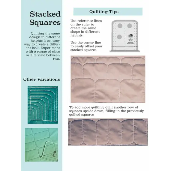 Shorty Creative Grids Non-Slip Free Motion Quilting Tool / Ruler SEE VIDEO