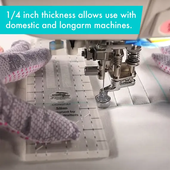 Slim Creative Grids Non-Slip Free Motion Quilting Tool / Ruler SEE VIDEO