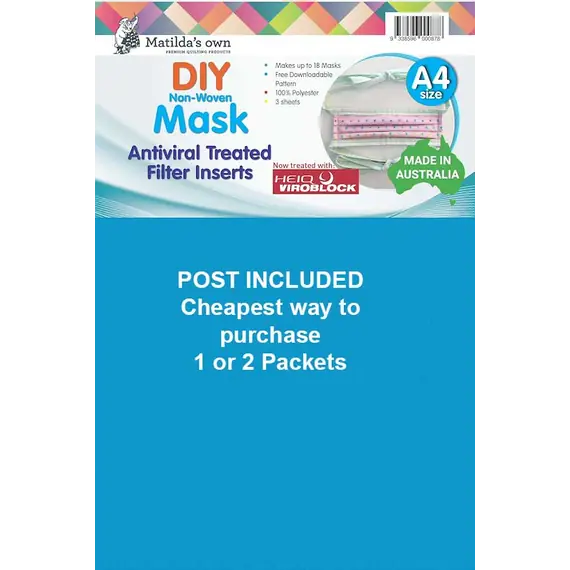 Antiviral Treated Mask Filter Inserts For DIY Masks POST INCLUDED SEE VIDEO