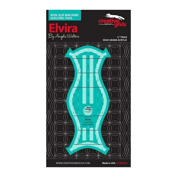 Elvira Creative Grids Non-Slip Free Motion Quilting Tool / Ruler SEE VIDEO