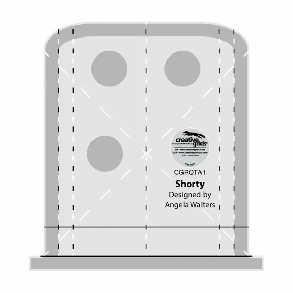 Shorty Creative Grids Non-Slip Free Motion Quilting Tool / Ruler SEE VIDEO