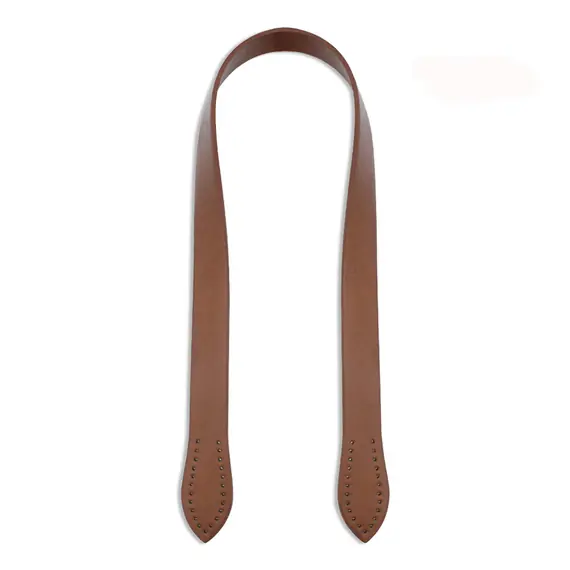 Leather Bag Handle Flat Simple Strap 60 cms Brown